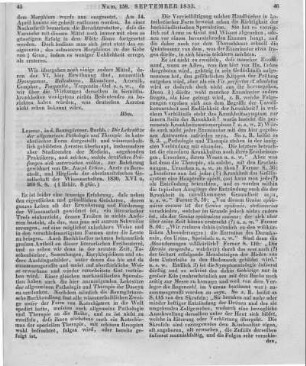 Urban, J.: Die Lehrsätze der allgemeinen Pathologie und Therapie. In katechetischer Form dargestellt und wissenschaftlich gebildeten Aerzten ... gewidmet. Leipzig: Baumgärtner 1830
