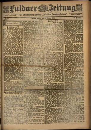 Erste Ausgabe vom Freitag, den 25. Oktober 1901.