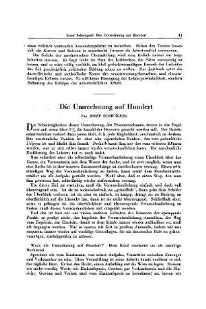 Die Umrechnung auf Hundert
