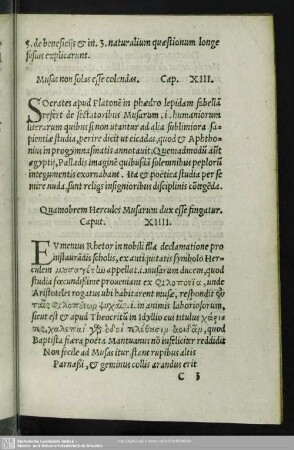 Quamobrem Hercules Musarum dux esse fingatur. Caput. XIIII.