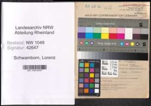 Entnazifizierung Lorenz Schwamborn , geb. 07.09.1909 (Schneider)