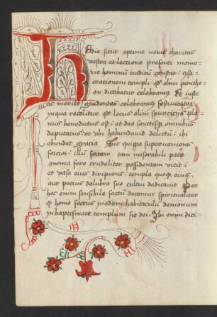 Fleuronnée-Initiale H, gespalten