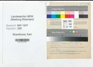 Entnazifizierung Karl Brandhorst , geb. 26.08.1905 (Lehrer)