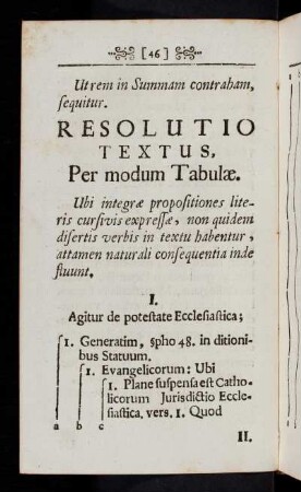 46-62, Utrem in Summam contraham, sequitur. Resolutio Textus, Per modum Tabulae.