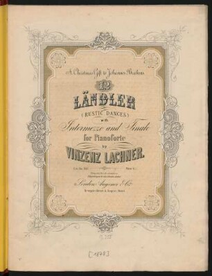 12 Ländler : with intermezzo and finale for pianoforte