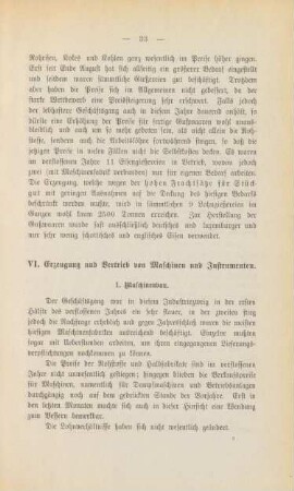 VI. Fabrikation und Vertrieb von Maschinen und Instrumenten.