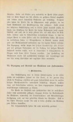 VI. Fabrikation und Vertrieb von Maschinen und Instrumenten.