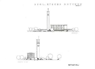 Grund, Peter; Bottrop - Batenbrock; Ev. Auferstehungskirche und Pfarrhaus - Ansichten