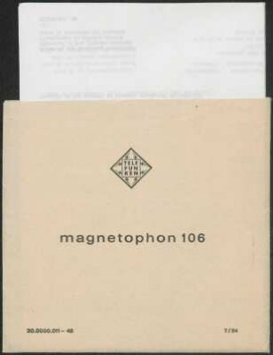 Schaltbild: Magnetophon 106