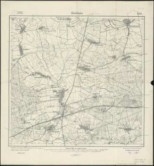 Meßtischblatt 2469 : Kirchhain, 1918 : Kirchhain. - Aufn. 1902, hrsg. 1904, einzelne Nachtr. 1911, Aufldr. 1918. - 1:25000. - [Berlin]: Reichsamt für Landesaufnahme, 1918. - 1 Kt.