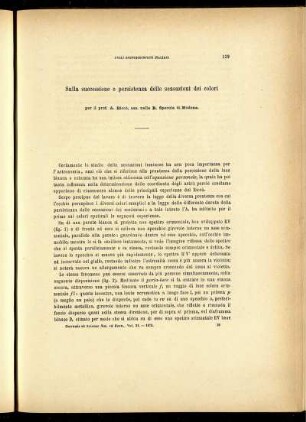 Sulla successione e persistenza delle sensazioni dei colori