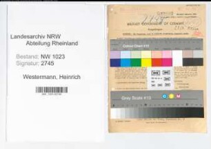 Entnazifizierung Heinrich Westermann , geb. 10.11.1912 (Verw.Inspektor)
