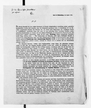 Gedrucktes Informationsschreiben des Ernst Geßner wegen widerrechtlicher Nutzung seines Patents