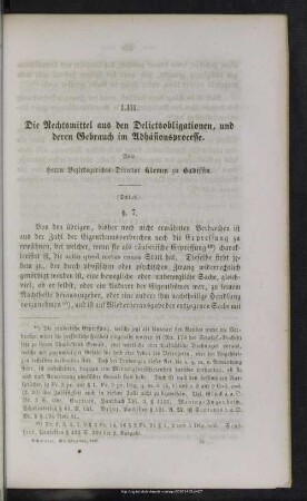 LIII. Die Rechtsmittel aus den Delictsobligationen, und deren Gebrauch im Adhäsionsprocesse