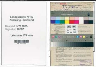 Entnazifizierung Wilhelm Lehmann , geb. 01.08.1891 (Bergmann)
