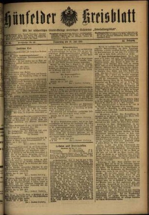 Ausgabe vom Donnerstag, den 18. Juli 1918.