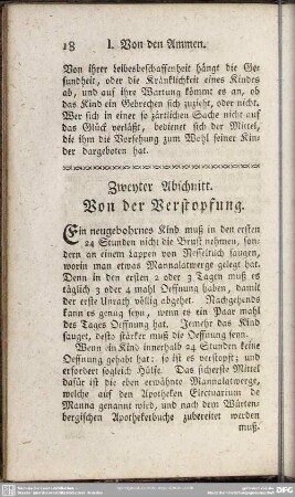 Zweyter Abschnitt. Von der Verstopfung