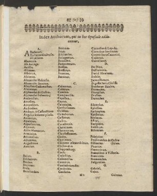 Index Authorum, qui in hoc Opusculo adducuntur.