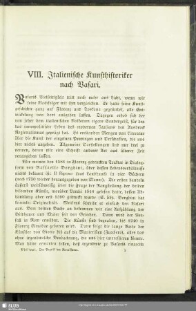 VIII. Italienische Kunsthistoriker nach Vasari