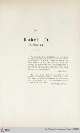 XI: Umkehr