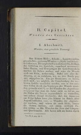 II. Capitel. Wunden des Gesichtes.