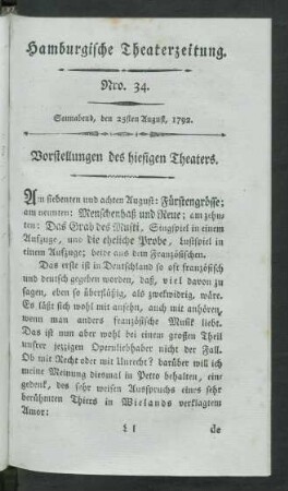 Nro. 34. Sonnabend, den 25sten, 1792