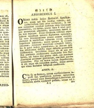 Aphorismus I. [bis Aphor. X.]