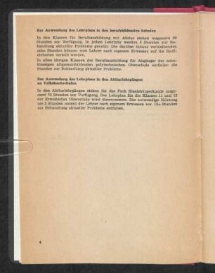Zur Anwendung des Lehrplans in den beruflichen Schulen