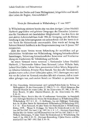 Verein für Heimatkunde in Wilhelmsburg e.V. von 1907