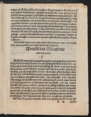 Artickel des Glaubens und der Leer.