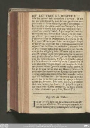 Réponse de Babet.