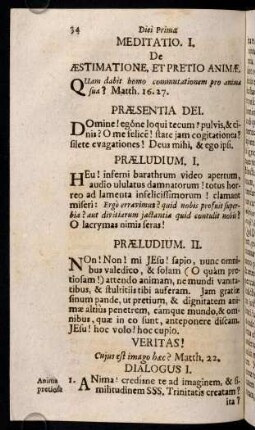 34-39, Diei Primae Meditatio I
