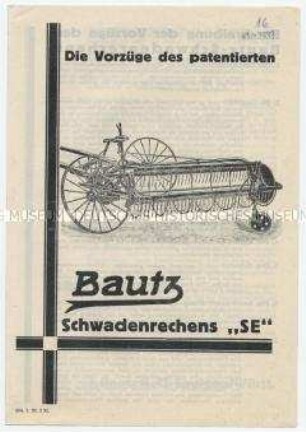 Die Vorzüge des patentierten Bautz Schwadenrechens "SE"