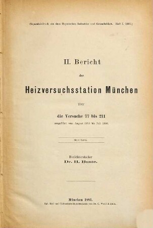 Bericht der Heizversuchsstation München. 2. 1879 (1881)