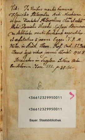 Pet. Dan. Huetii De imbecillitate mentis humanae : libri tres
