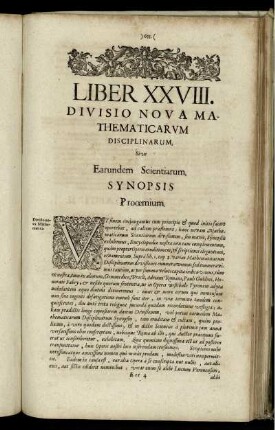 Liber XXVIII. Divisio Nova Mathematicarum.