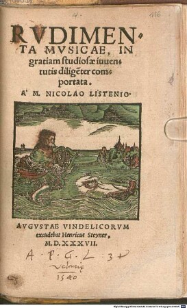 RVDIMENTA MVSICAE : IN gratiam studiosae iuuentutis dilige[n]ter comportata