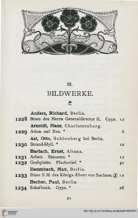 III: Bildwerke