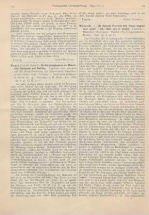 133-134 [Rezension] Strack, Herm. L., Der Blutaberglaube in der Menschheit, Blutmorde und Blutritus. 4. neu bearb. Aufl