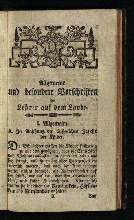 Allgemeine und besondere Vorschriften fuer Lehrer auf dem Lande