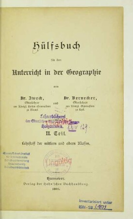 Teil 2: Lehrstoff der mittlern und obern Klassen