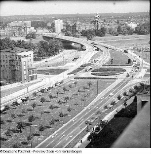 Pirnaischer Platz (Blicke vom Hochhaus, Hubkran, Fußgängertunnel)