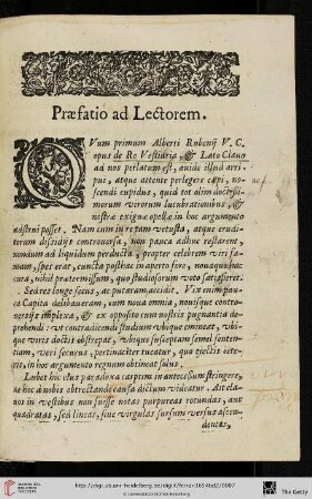 Praefatio ad Lectorem