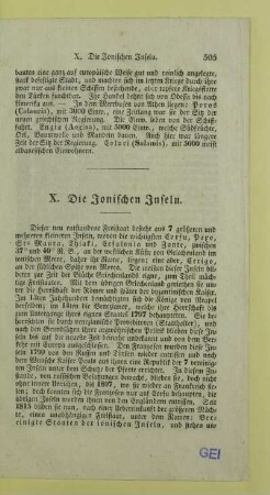 X. Die Ionischen Inseln