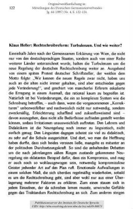 Rechtschreibreform: Turbulenzen. Und wie weiter?