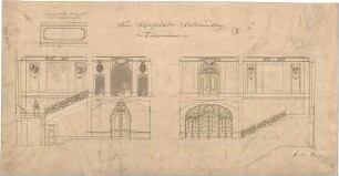 Pfann, Paul; München - Mittersendling, Zielstattstr.; Neue Schießstätte - Treppenhaus (Ansicht, Schnitte)