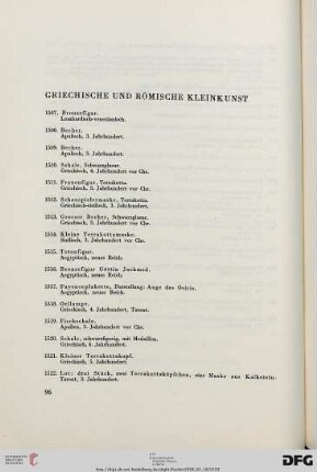 Griechische und römische Kleinkunst (Nr. 1507-1625)