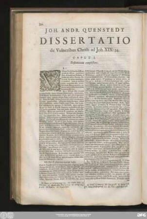 Ioh. Andr. Quenstedt Dissertatio de Vulneribus Christi ad Ioh. XIX:34.