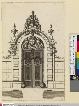 Recueil de plusieurs portes des Principaux Hostels et Maisons de la Ville de Paris Ensemble le Retable des plus considerables Autels des Eglises [ohne Titel, mglw. Porte de l'Hostel de Bautru (?)]