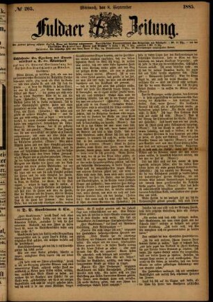 Ausgabe vom Mittwoch, den 09. September 1885.